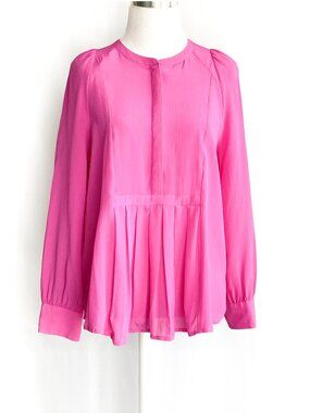 J. Crew Silk Pleated Popover Blouse